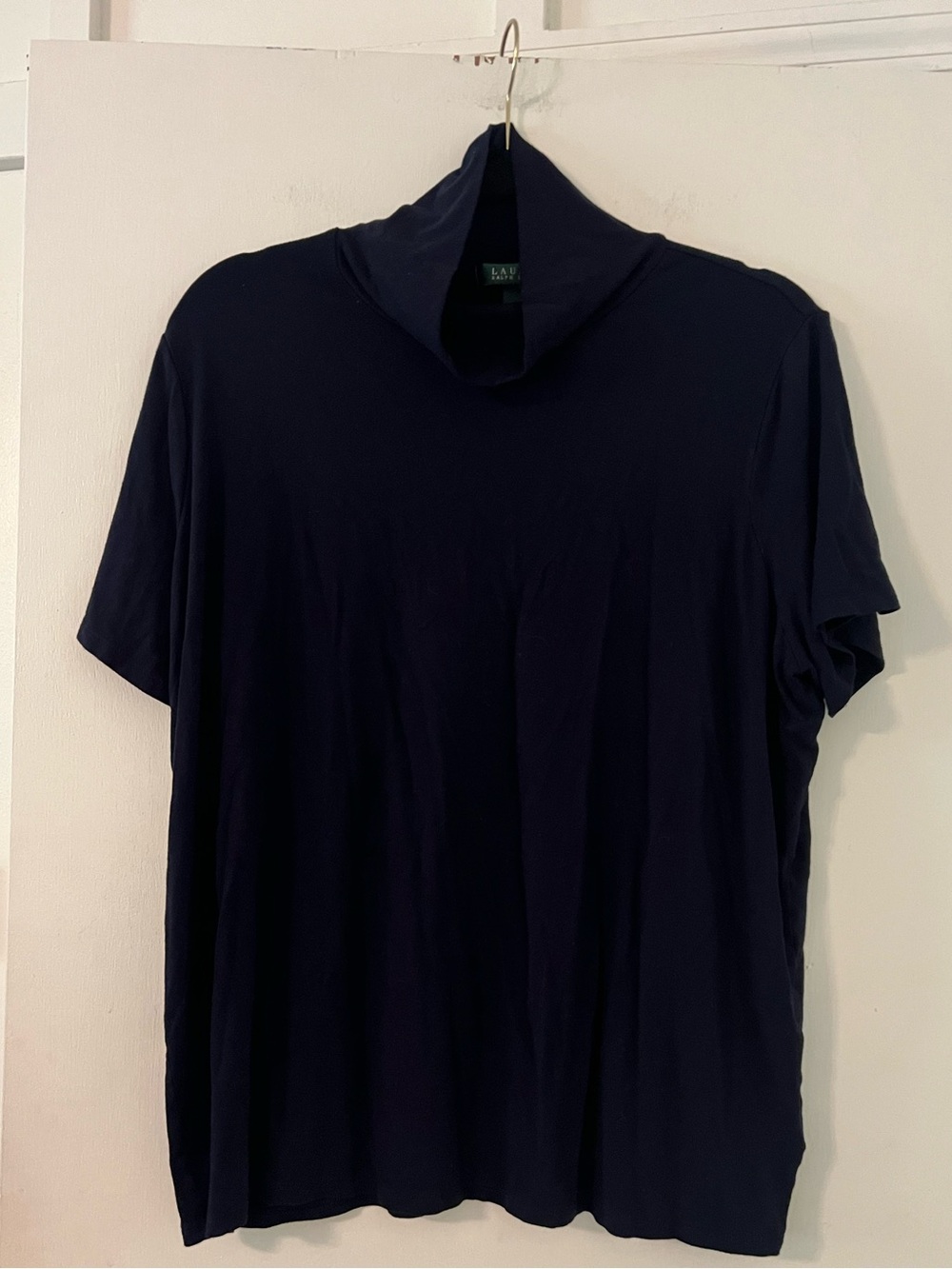 Lauren Ralph Lauren Navy Short-Sleeve Turtleneck Tee size 2X (Y100)